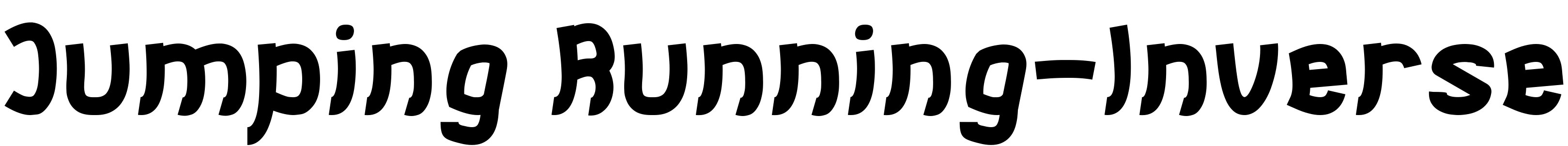Font Jumping Running-Inverse