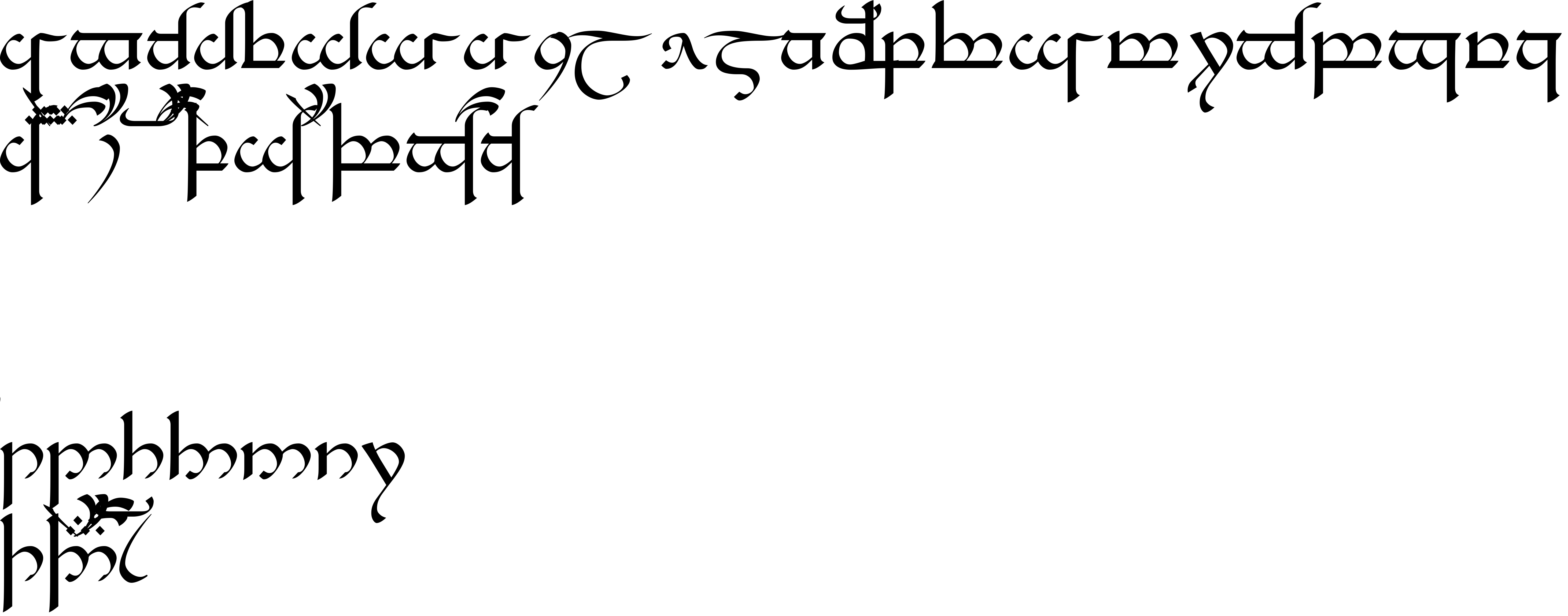 Preview font Tengwar Eldamar