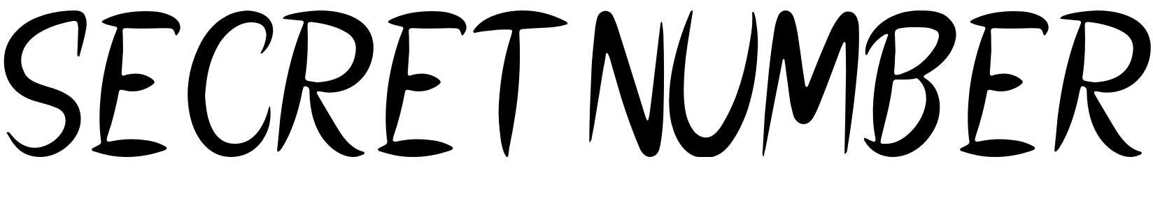 Font SECRET NUMBER