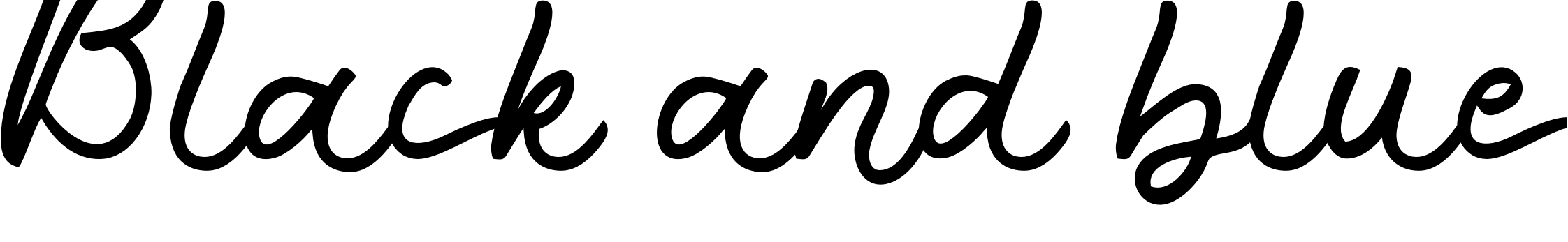 Font Black and blue
