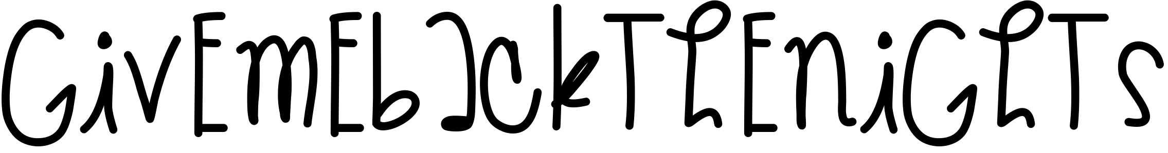 Font GiveMeBackTheNights