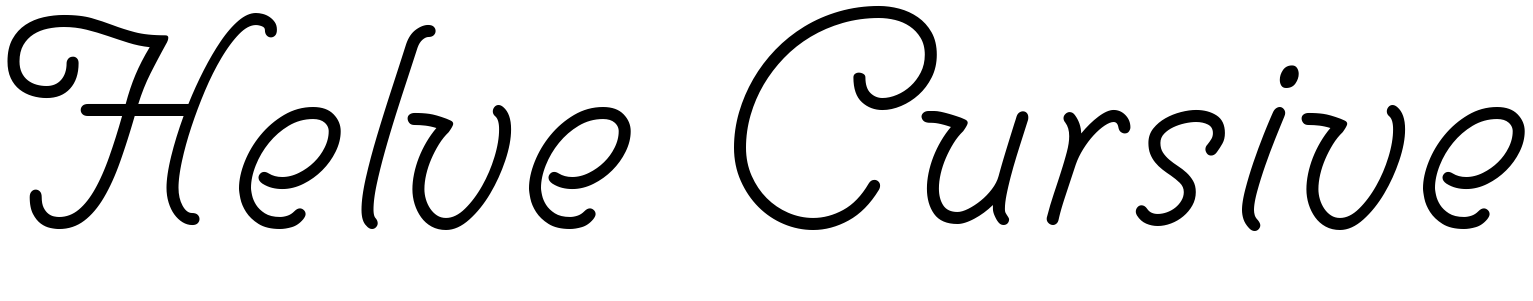 Font Helve Cursive