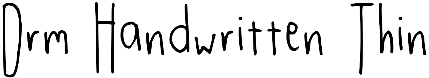 Font Drm Handwritten Thin