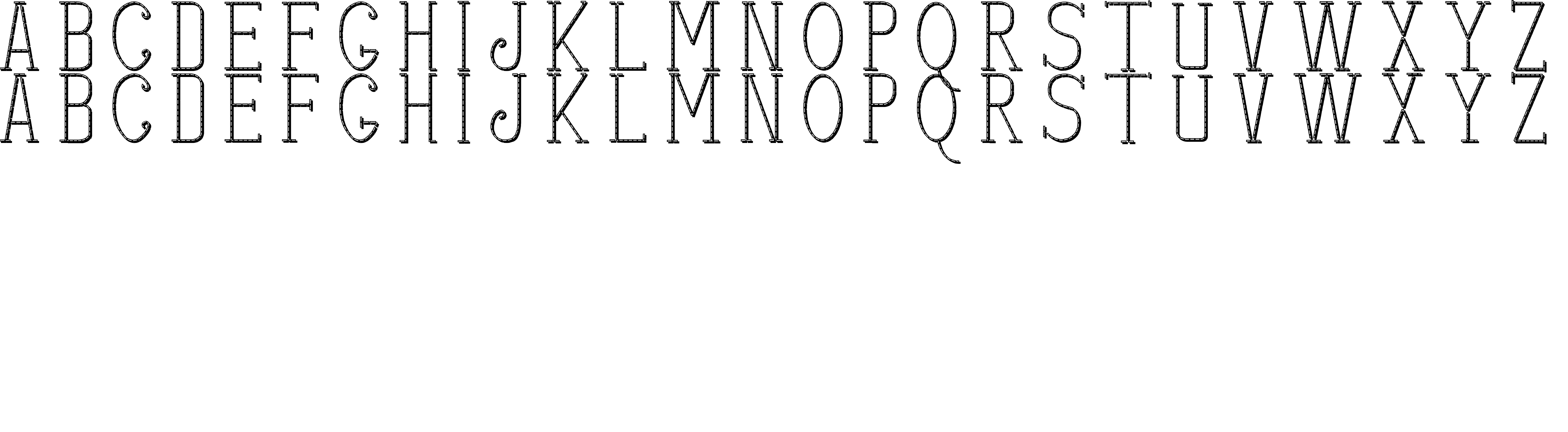Preview font stitches shadow