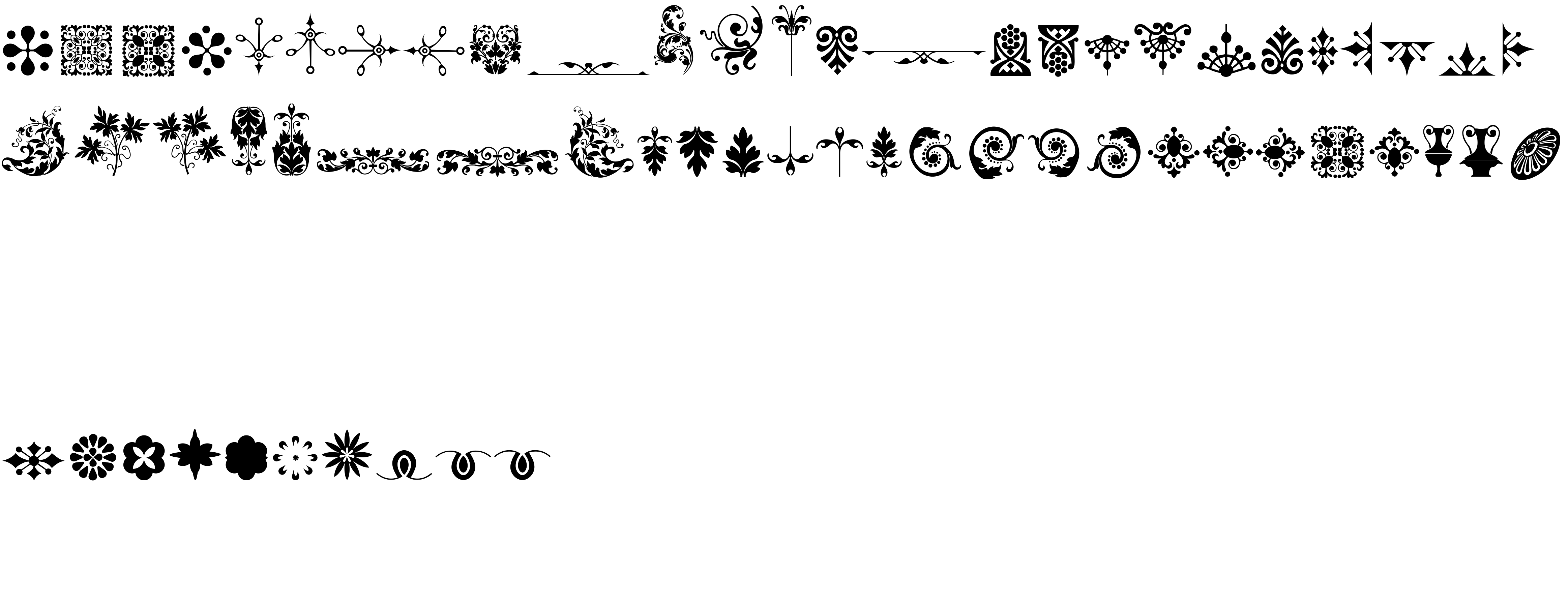 Preview font Micro Fleurons Eighteen