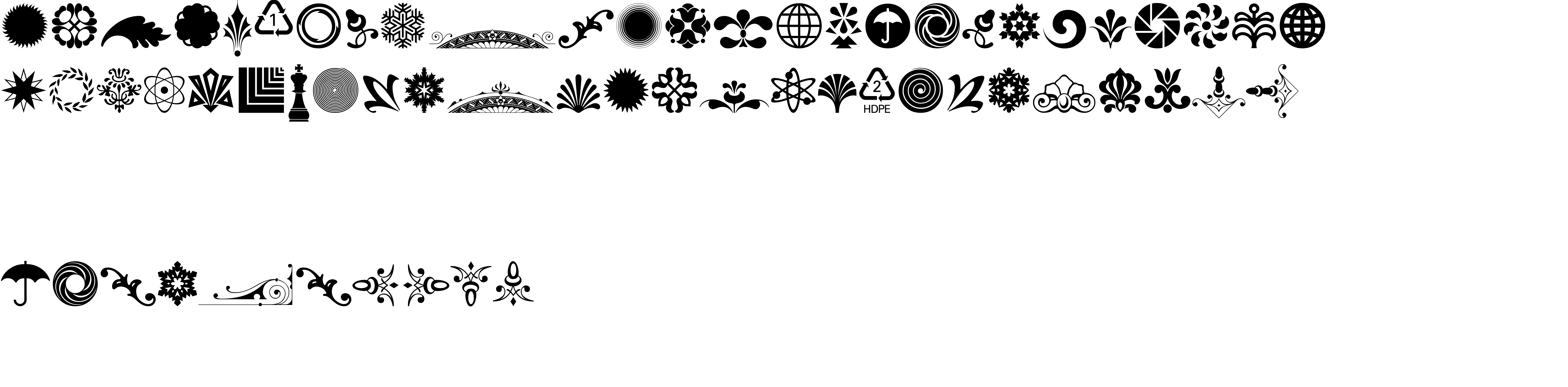 Preview font Cornucopia of Ornaments Fpur