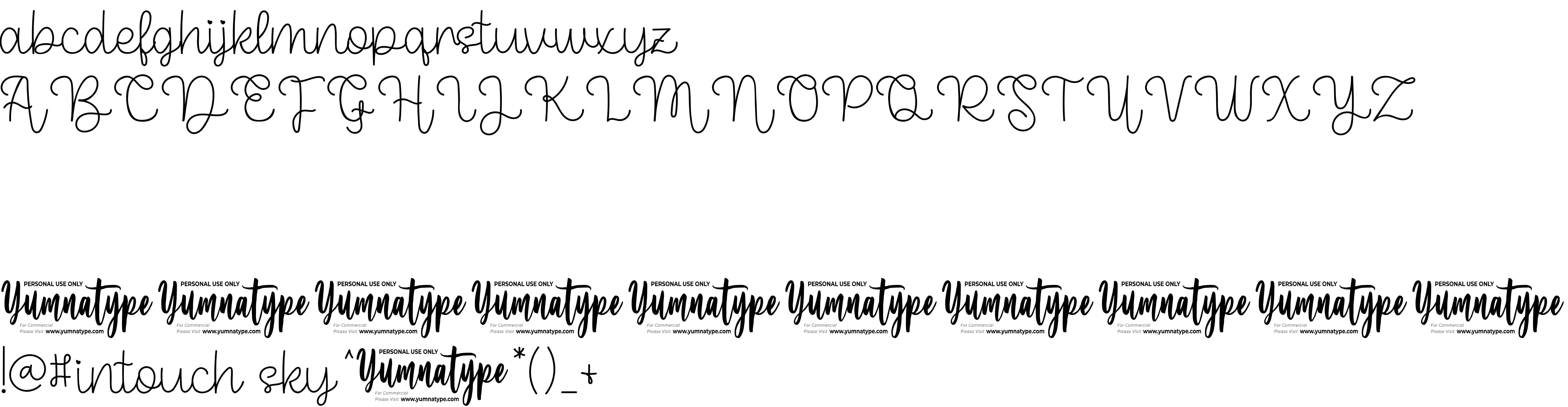 Preview font Intouch Sky personal use