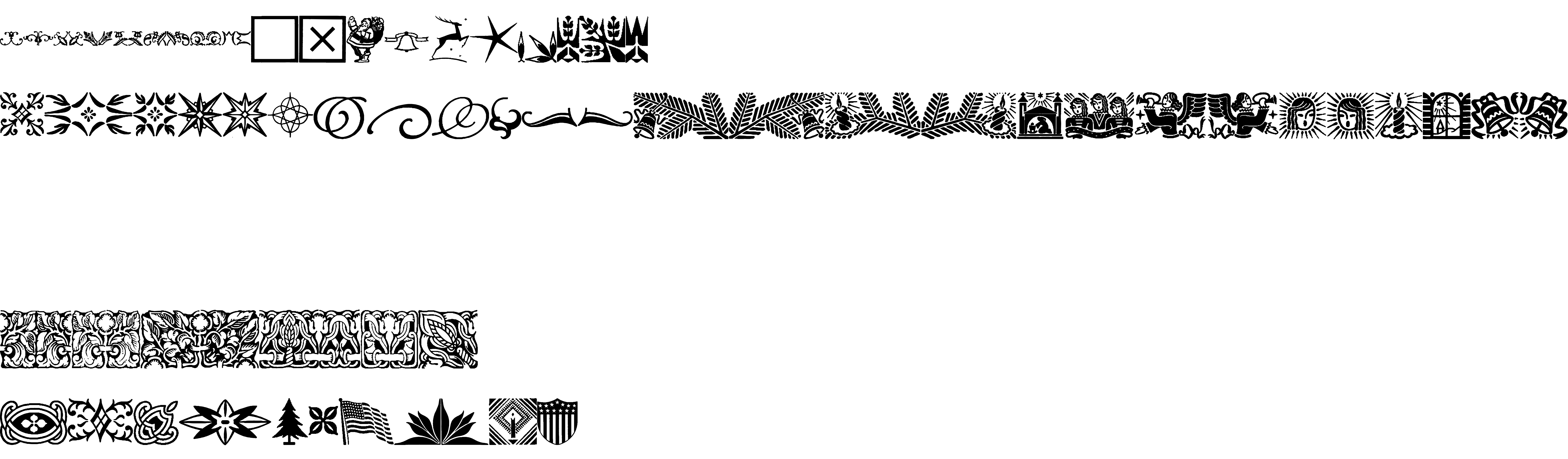 Preview font Ludlow Borders and Ornaments