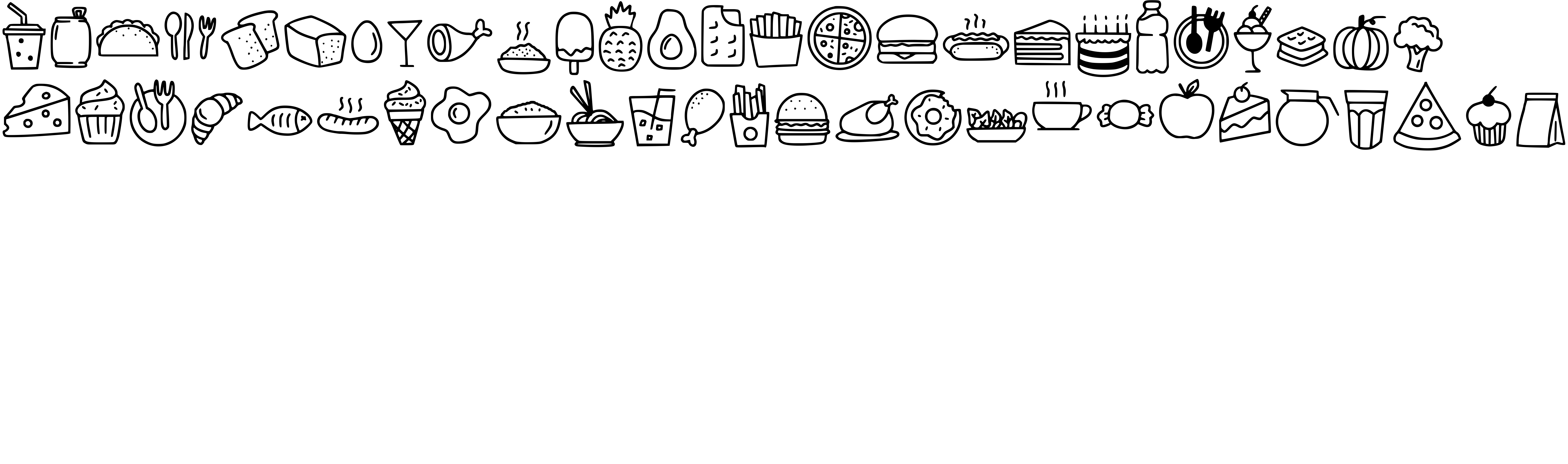 Preview font Foodlist Illustration