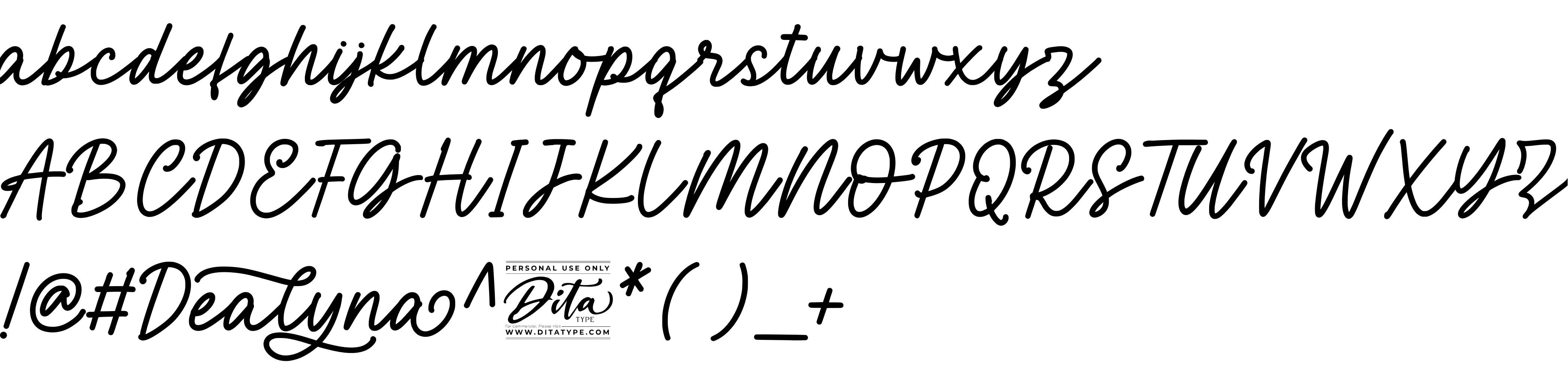 Preview font Dealyna Personal Use