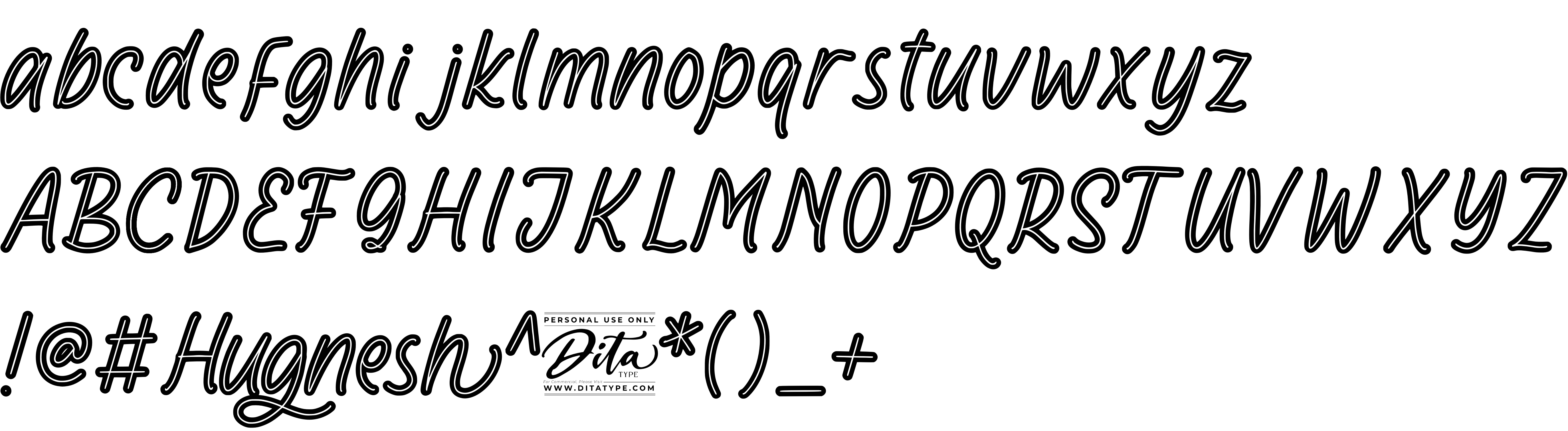 Preview font Hugnesh Personal Use