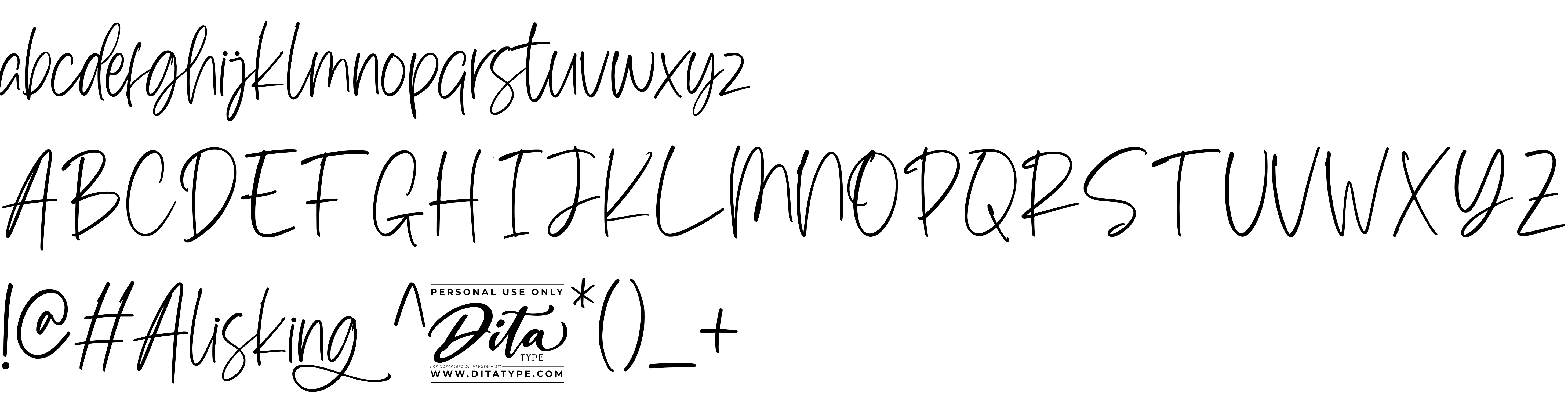 Preview font Alisking Personal Use