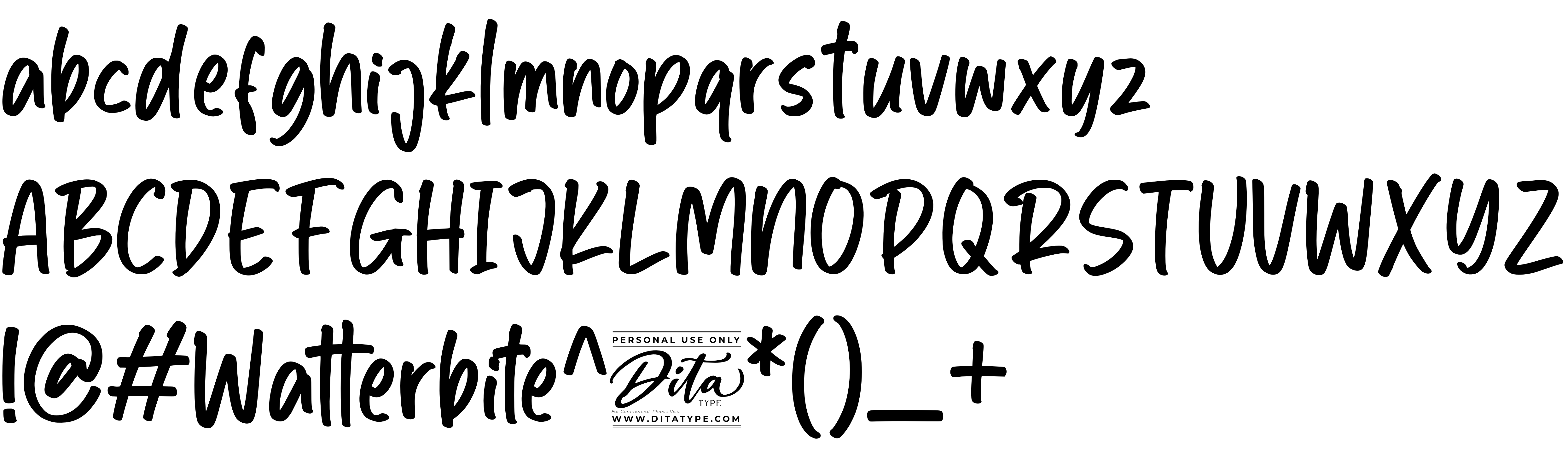 Preview font Watterbite Personal Use